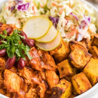 Delicious BBQ Chicken Bowls featuring grilled chicken, fresh vegetables, and flavorful sauces