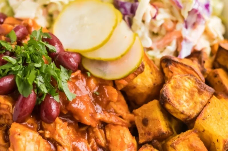 Delicious BBQ Chicken Bowls featuring grilled chicken, fresh vegetables, and flavorful sauces