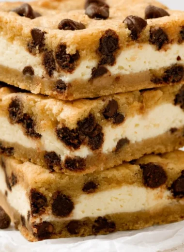 Plate of chocolate chip cheesecake cookies fresh from the oven