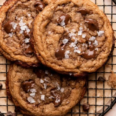 Delicious homemade coffee cookies with chocolate chips on a plate