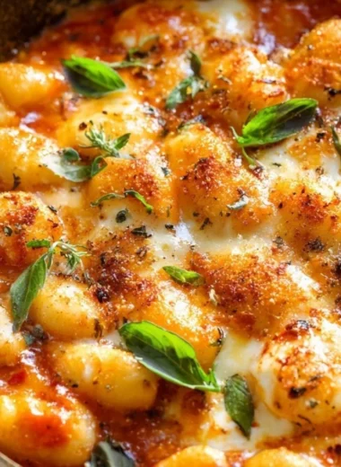 Comforting bowl of cozy gnocchi with rich tomato sauce
