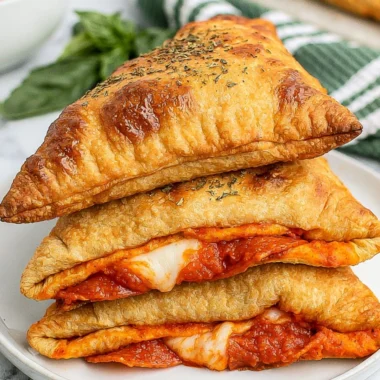 Delicious homemade pizza pockets filled with cheese and toppings