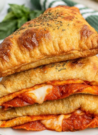 Delicious homemade pizza pockets filled with cheese and toppings