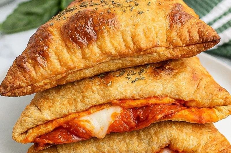 Delicious homemade pizza pockets filled with cheese and toppings
