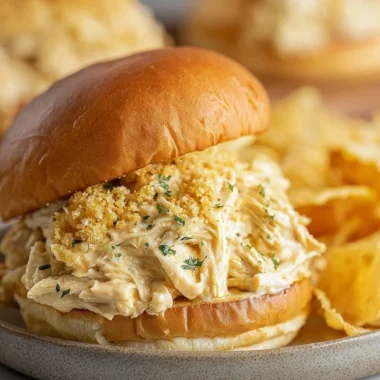 Cozy shredded chicken sandwich topped with flavorful sauces in Ohio setting
