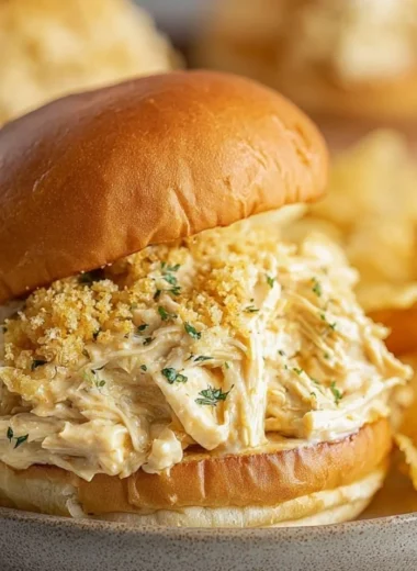 Cozy shredded chicken sandwich topped with flavorful sauces in Ohio setting
