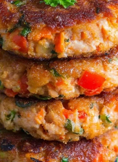 Cozy salmon patties served on a plate with fresh greens and dipping sauce