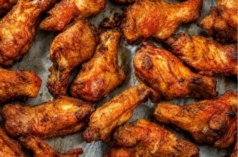 Cozy smoked chicken wings on a platter, flavorful and ready to enjoy.