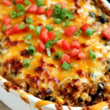 Healthy Weight Watchers Taco Casserole dish served in a cozy setting.