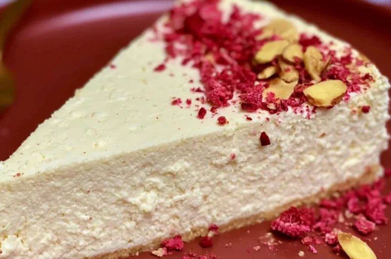 Delicious diabetic cheesecake topped with fresh berries