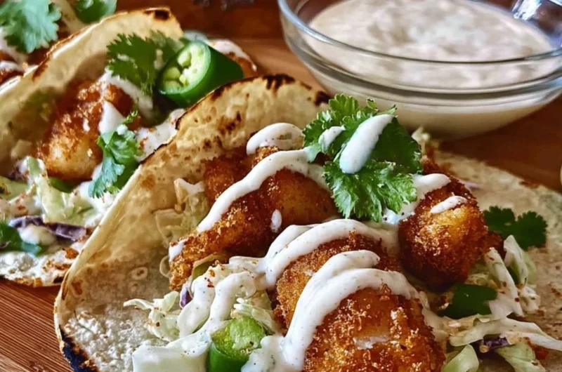 Delicious easy fish tacos for a quick weeknight meal served with fresh toppings