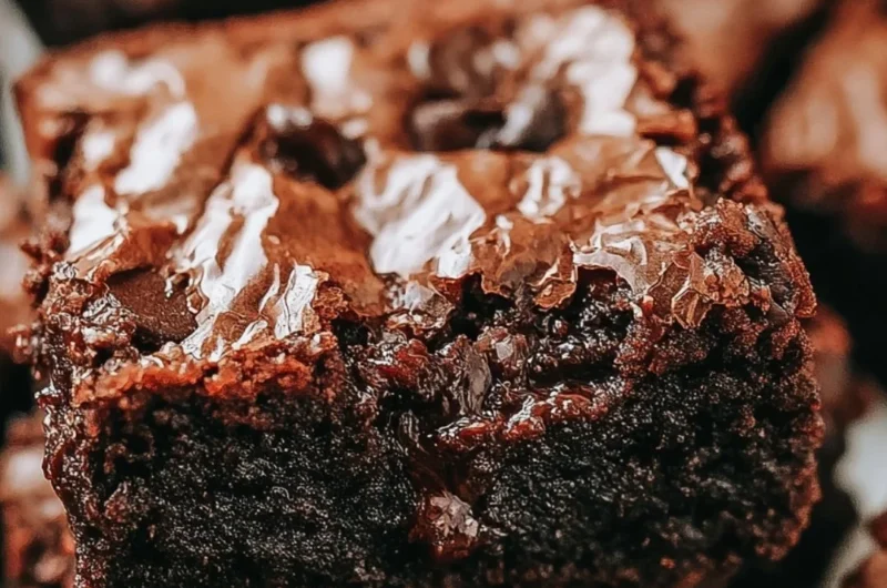 Delicious fudge brownies topped with chocolate ganache and walnuts