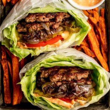Whole30 compliant In-N-Out Burgers with fresh ingredients and a healthy twist