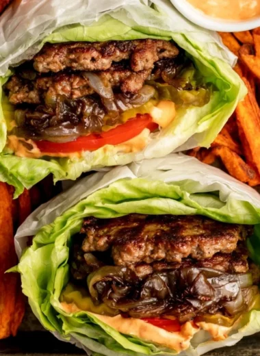 Whole30 compliant In-N-Out Burgers with fresh ingredients and a healthy twist