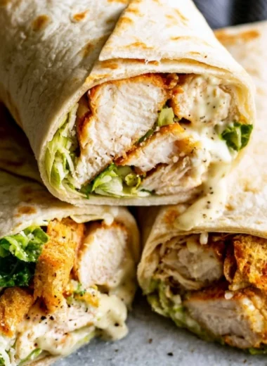 Delicious Chicken Caesar wrap ready to be served