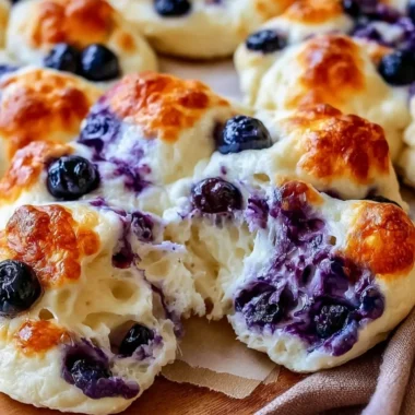 High protein blueberry cloud bread recipe with fresh blueberries and egg whites