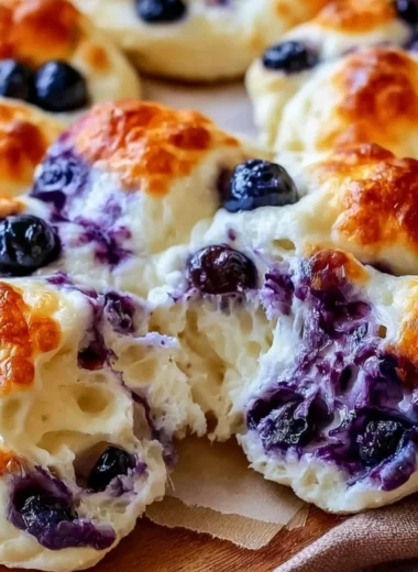 High protein blueberry cloud bread recipe with fresh blueberries and egg whites