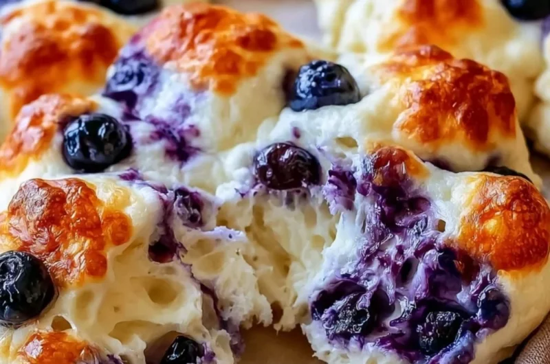High protein blueberry cloud bread recipe with fresh blueberries and egg whites