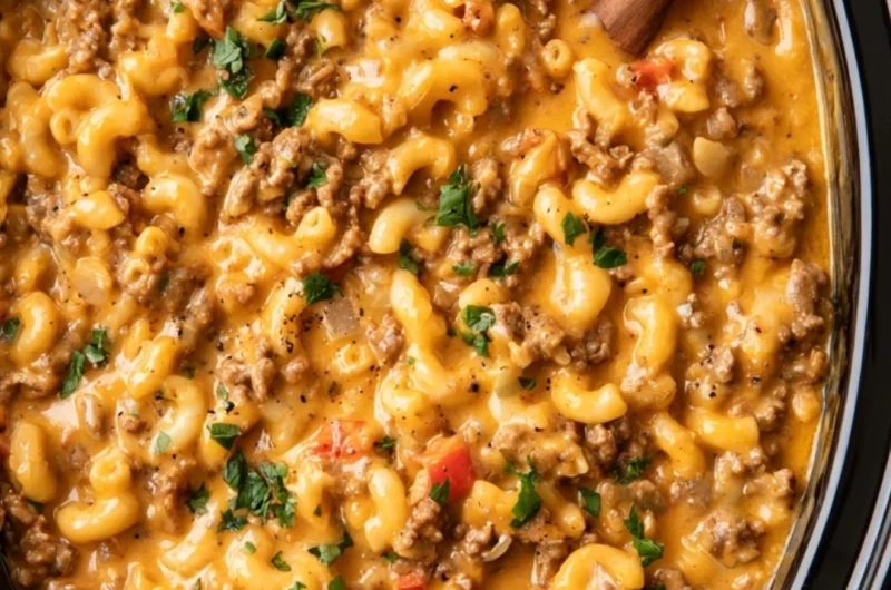 Delicious slow cooker hamburger helper recipe for an easy dinner