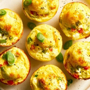 Veggie and egg muffins baked with fresh vegetables and herbs