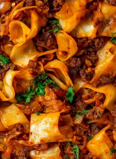 Cozy dish featuring cabbage and ground beef for a comforting weeknight dinner