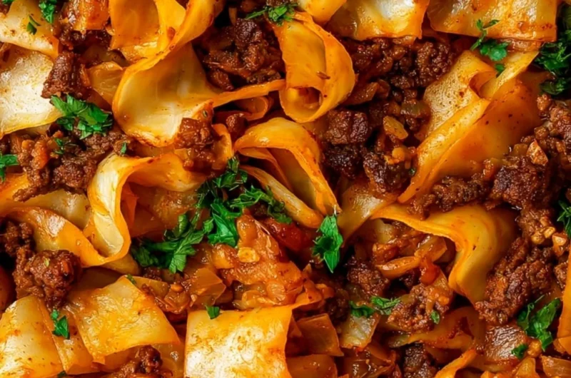 Cozy dish featuring cabbage and ground beef for a comforting weeknight dinner