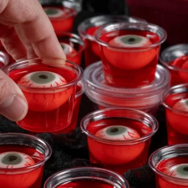 Creepy eyeball jello shots for Halloween parties