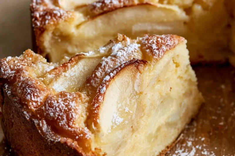 Golden and cozy French Apple Cake with apples and spices