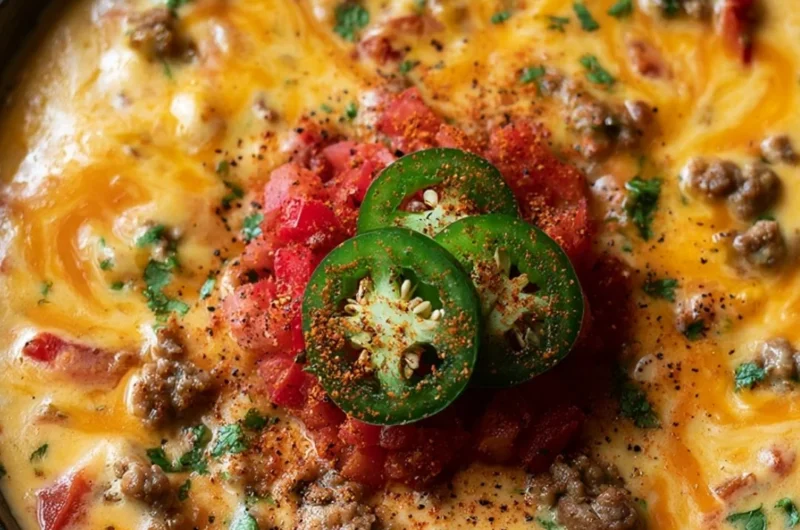 Delicious Cowboy Cheese Dip served in a bowl with tortilla chips
