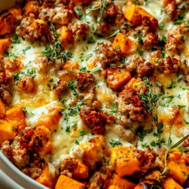 Easy ground turkey sweet potato bake recipe for a healthy family dinner