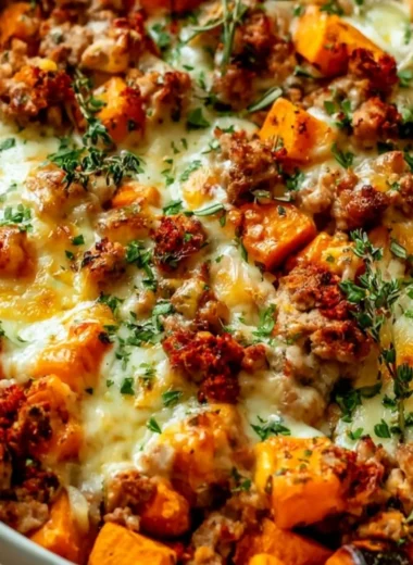 Easy ground turkey sweet potato bake recipe for a healthy family dinner