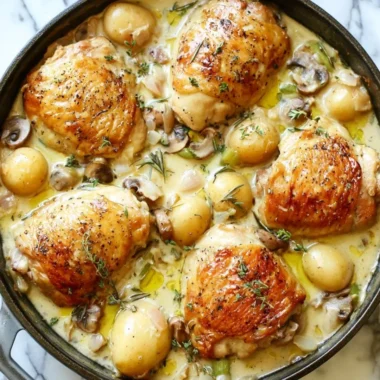 Delicious French chicken casserole fresh out of the oven