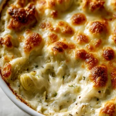 Delicious Paula Deen’s artichoke dip served in a bowl