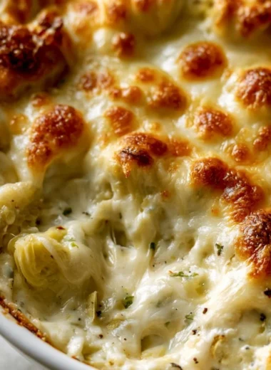 Delicious Paula Deen’s artichoke dip served in a bowl