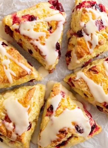 Delicious cranberry orange scones with cranberries and fresh orange zest